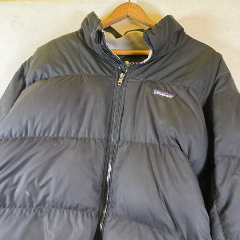 Patagonia Mens XL Black Down Puffer‎ Jacket Full Zip Quilted Winter Coat 7883